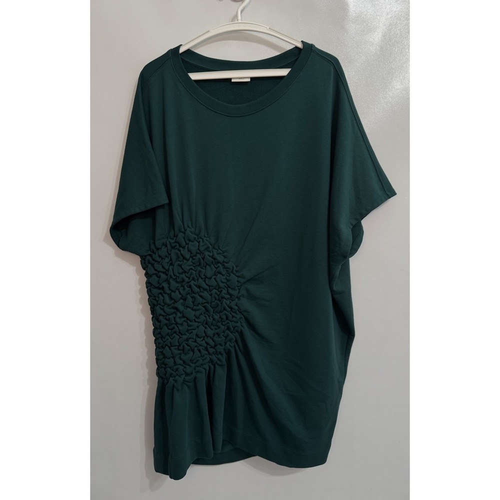DRIES VAN NOTEN Medium Dress Sweatshirt Dark Green Cotton Ruched Side Fall